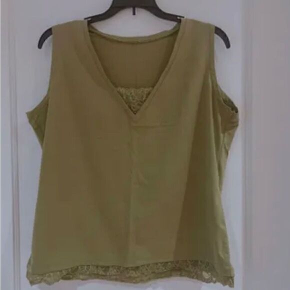 Sage green sleeveless top - Picture 1 of 7